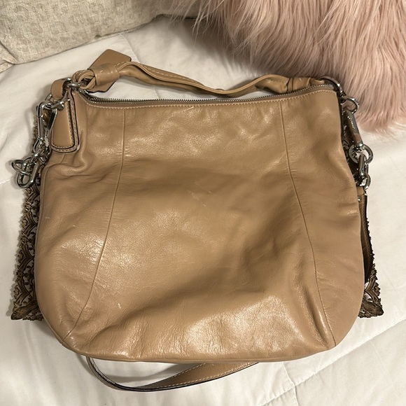 Beige Leather Shoulder Bag - Marked - Picture 2 of 7